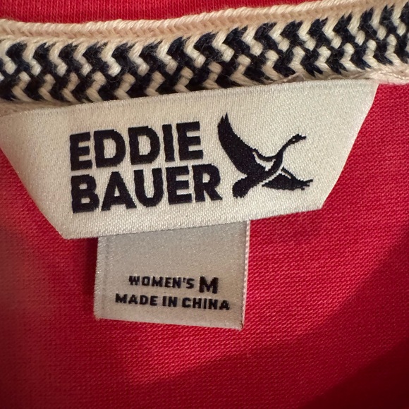 NWT 2 Eddie Bauer Bright Red and Classic White Tees Women Size Medium - Picture 3 of 8